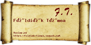 Földiák Tímea névjegykártya